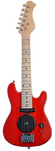 30" Inch Half Size Kids Electric Guitar with Built in Amp - Red & DirectlyCheap(TM) Translucent Blue Medium Guitar Pick
