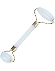 1Pcs Natural Jade Double-head Beauty Roller Anti-Aging Face Roller Eye Neck Massager Slimming Tool Tool(Light Blue)