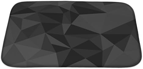 Gear New Dark Triangle Or Flat Black And Grey Surface Wrapping Bath Mat Rug, Microfiber Memory Foam with no skid back, 34"x21" GN26235
