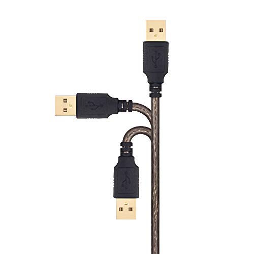 Tan QY Printer Cable 30ft, USB 2.0 High Speed Gold-Plated Connectors Printer Scanner Cable Cord A Male to B Male (Black-2, 30ft)