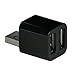 Cute USB Mini 2-Port USB 2.0 Hub Splitter (Black) primary