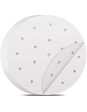 200PCS Air Fryer Liners, 7 8 9 inches Perforated Parchment Paper Sheets, Non-stick Steaming Mat for Air Fryer / Bamboo Steamer / Baking / Cooking