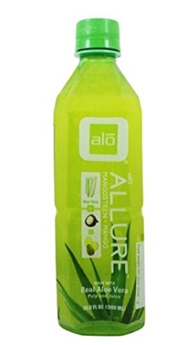 ALO - Original Aloe Drink Allure Aloe + Mangosteen + Mango - 16.9 oz. (Pack of 6)