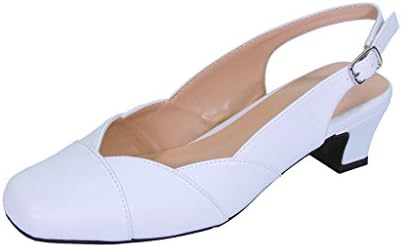 FIC PEERAGE Eve Women's Extra Wide Width Dress Slingback WHITE 12