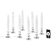 Christmas Window Candles with Silver Holders - 8 Pack, Suction Cups, Remote & Batteries Included, Flickering LED Lights, 4/8 Hour Timer, Flameless Christmas Candles for Holiday Window Décor