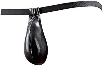 TAORE Womens underwear Mens Underwear, Boxer Briefs Seductive Lingerie Artificial Leather Crotch Thongs Underpants Bodysuit (Free Size, Black#)