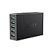 AUKEY Quick Charge 3.0 5-Port USB Charger with 55.5W USB Charging Station, Compatible with Samsung Galaxy S8 / S8+ / Note8, LG G6 / V30, iPhone Xs/XS Max/XR and More