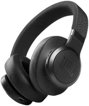 JBL Live 660NC - Wireless Over-ear Noise Cancelling headphones, JBL Signature Sound, Voice Assist, Up to 50Hrs of Battery with Speed Charging, Comfort-fit fabric headband and carrying pouch (Black)