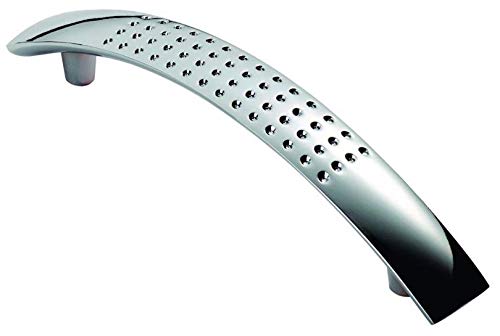 BSM Marketing Chrome Bow D Style DIMPLE Kitchen Door Handles Doors or Drawers - 96mm and 128mm (5, 96mm)