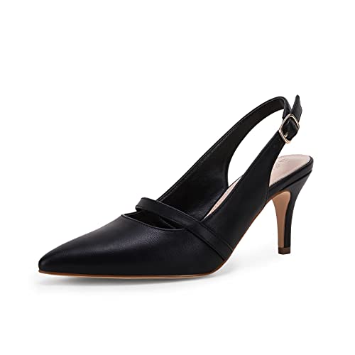 Women's Kitten Heels Pumps Slingback Closed Toe Classic Stiletto Slip