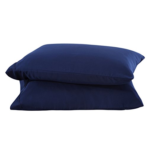 Mohap Pillowcases Set of 2 Envelope Closure End Super Soft and Breathable - Dark Blue/King