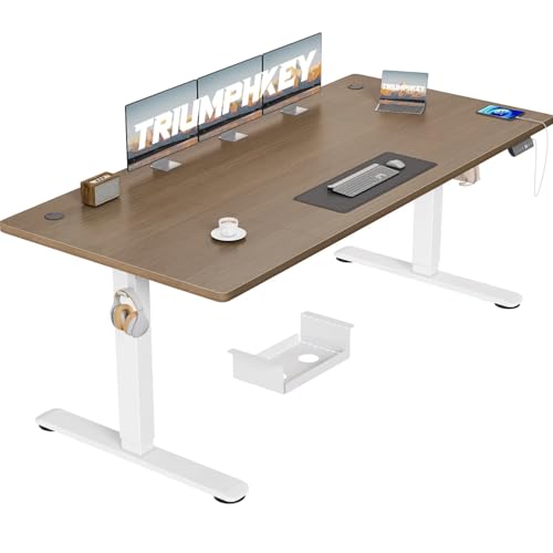 TRIUMPHKEY Höhenverstellbarer Schreibtisch 180x80 mit USB Ladeanschluss, 3 Memory-Steuerung groß Schreibtisch Höhenverstellbarer Anti-Kollision Comput