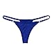 MSemis Woman Solid Color Bikini Set String Swimsuit Tie Triangle Bra Top Mini G-String 2 Pieces Bathing Suit Royal Blue One Size