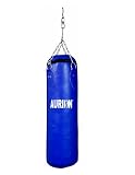 Aurion Synthetic Leather Punching Bag- Blue- Filled 4 Feet with free chain Heavy bag
