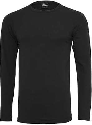 TB816-00007 T-shirt de manga comprida masculina, preta, 2XL