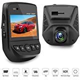 Car Dash Cam Dash Camera Recorder FHD1080P Car DVR Built-In WiFi APP Support G-Sensor Loop Recording Parking Monitor WDR 2.45” LCD Screen 150 wide angle