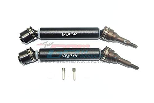 GPM Traxxas XO-01 Supercar Upgrade Parts Harden Steel #45 Front Axle CVD Drive Shaft with Alloy Body - 1 Pair Set Black