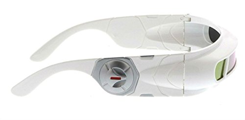 WebDeals - Futuristic Cyclops Wrap Around Monoblock Shield Sunglasses (White, Red/Orange Revo), X Large - Thumbnail 2