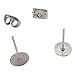 TOAOB 500pcs Stainless Steel Earring Posts Hypoallergenic Flat Pad Earring Studs with Butterfly Earring Backs and Rubber Earring Backs for Jewelry Making