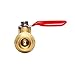 Litorange 2 PCS Heavy Duty Brass Mini Ball Valve Shut Off Switch, 3/8