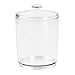 MetroDecor mDesign Bathrooom Vanity Canister Jars for Cotton Balls, Swabs, Cosmetic Pads - Set of 2, Clear