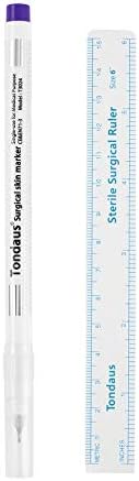 Portable Size Surgical Skin Marker Professional Tattoo Skin Marker Measure Measuring Ruler + Pen Set Tattoo Supply - White