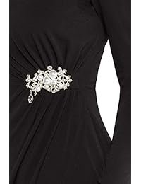 Maggy London Crepe - Sábana de cóctel para mujer con broche adornado