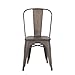 Buschman Metal Dining Chairs, Indoor/Outdoor and Stackable, Set of 4 (Bronze with Wooden Seat)