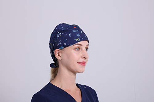 Zaqzeq Adjustable Surgical Cap Scrub Hat Medical Doctor Nurse Sweat Absorption Woman/Man (color01)