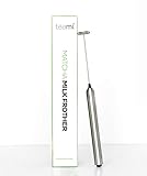 Teami Handheld Electric Milk Frother - Our Best Whisk for Coconut, Almond, and other Milks, Coffee, Cappuccino, Espresso, Latte - Powerful & Durable - Stainless Steel, Portable, Battery Operated