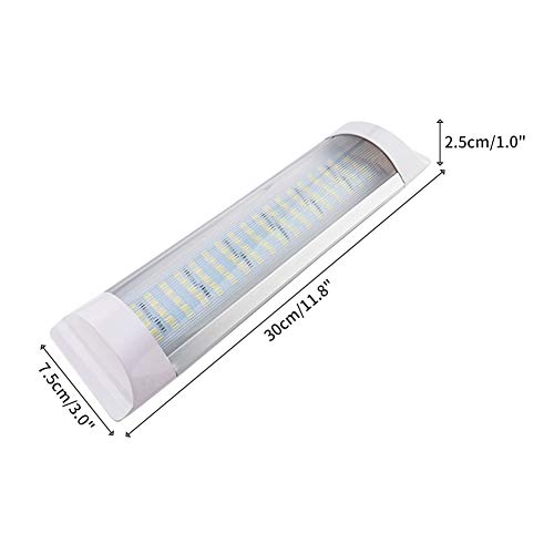 FOLCONROAD Interior Lights LED RV Ceiling Light Roof Lights 2 X 600LM 12V LED Interior Lighting for RV/Camper Trailer Motorhome Van with ON/Off Switch White -Pack of 2