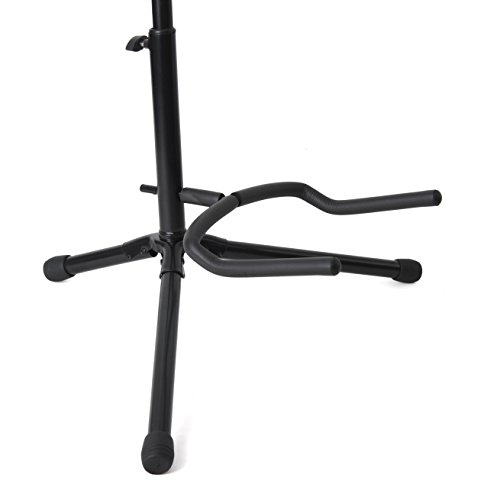 WINZZ Guitar Stand Black Tripod Vertical Guitar Stand with Capo and Digital Tuner - Thumbnail 2