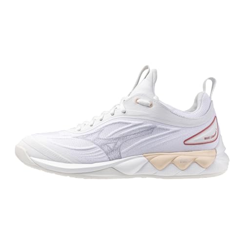 Mizuno Wave Luminous Women’s Volleyball Shoe, White/Pink, 13