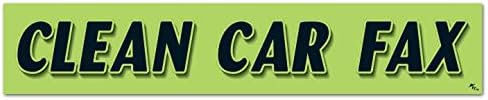 Vinyl Highlights Windshield Slogans Window Stickers (Black Text On Fluorescent Green) (14-1/2" x 2-3/4") (12 per Pack) (Clean CAR FAX)