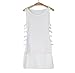 Gillberry Womens Casual Chiffon Vest Top Sleeveless Blouse Tank Tops T-Shirt (S, White)
