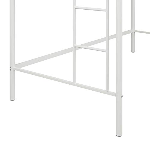 Twin Loft Bed Frame with 2 Ladders, High Metal Loft Bed for Kids, 220 lbs Weight Limits, Twin