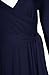Bon Rosy Women's 3/4 Sleeve V-Neck Solid Maxi Wrap Dress 8163 Navy M