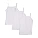 Feathers Girls Solid White Tagless Cami Super Soft Undershirts (3/Pack) 7 yrs, White