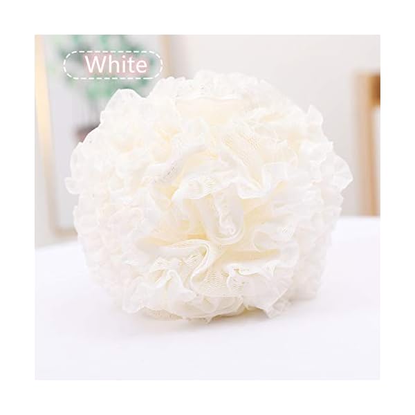 Cadialan-Multicolor-Bath-Ball-Puff-Shower-Sponge-Bath-Bathing-Accessory-Shower-Body-Buffer-2pcs-White Cadialan Multicolor Bath Ball Puff Shower Sponge Bath Bathing Accessory Shower Body Buffer 2pcs (White)