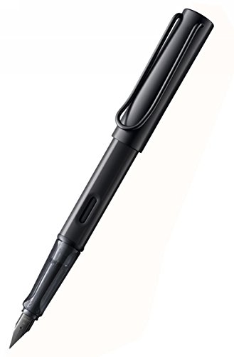 Lamy Safari Fountain Pen | All Black Limited Edition Medium Nib | 5 Black Ink Cartridges