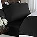 Elegant Comfort 1500 Premier Hotel Quality 4-Piece Bed Sheet Sets, Deep Pockets - Luxurious Wrinkle Free & Fade Resistant, King, Black