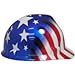 MSA V-Gard Cap Style Patriotic Hard Hat with American Stars and Stripes- One Touch Suspension