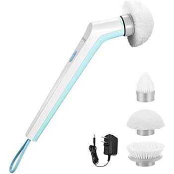 Homitt Electric Spin Scrubber Power Brush Shower Scrubber, Cordless and Handheld Bathroom Scrubber with 3 Replaceable Cleaning Brush Heads, High Rotation for Cleaning Floor, Sink, Tile and Tub