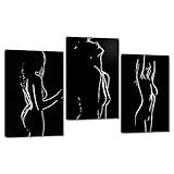 MAMAGO Black and White Canvas Wall Art 3 Pieces
