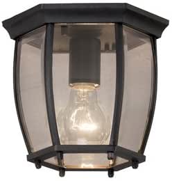 Amazon Com Portfolio 7 68 In W Matte Black Outdoor Flush Mount Light Home Improvement