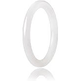 YMHOP White Natural Jade Bangle Bracelet for Women Healing Protection Good Luck Natural Gemstone Fengshui Jewelry for Wife Mother's Day Gift for Mom (White, 56-58mm diameter)