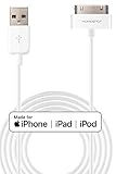 [Apple MFi Certified] HomeSpot Sync & Charge 30 pin to USB Cable 6.6ft (2M) Extra Long Charging Cable for iPhone 4, iPhone 4S, iPad 1/2/3, iPod touch, iPod nano (1 Pack - White)