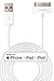 [Apple MFi Certified] HomeSpot Sync & Charge 30 pin to USB Cable 6.6ft (2M) Extra Long Charging Cable for iPhone 4, iPhone 4S, iPad 1/2/3, iPod touch, iPod nano (1 Pack - White)