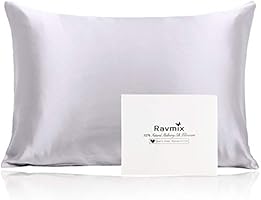 Ravmix Both Sides Mulberry Silk Pillowcase for Hair with Hidden Zipper, 1pcs