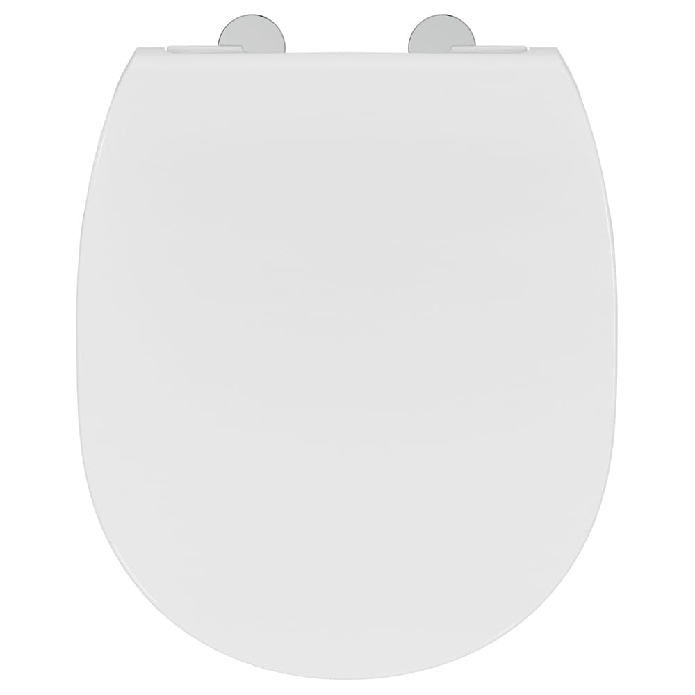 Ideal Standard – Concept Toilet seat and Cover, Sandwich Design, Round, Soft-Close seat with Quick-Release Function for Easy Cleaning, Scratch-Resistant duroplast, White Glossy